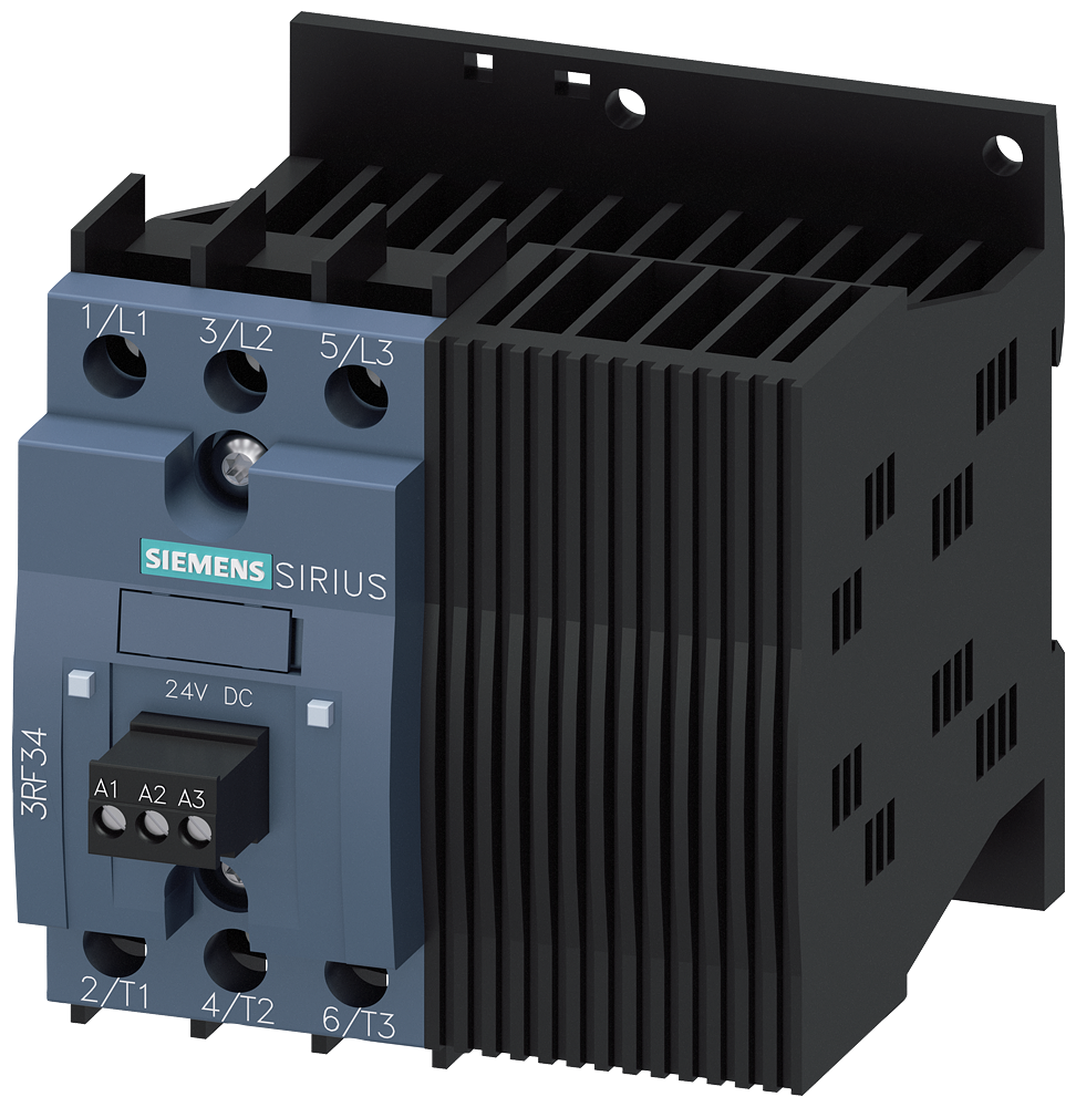 3RF3410-1BD04 Contactor estático 3RF3, trifásico, AC-53, 7,4 A, 48-480 V/24 V DC