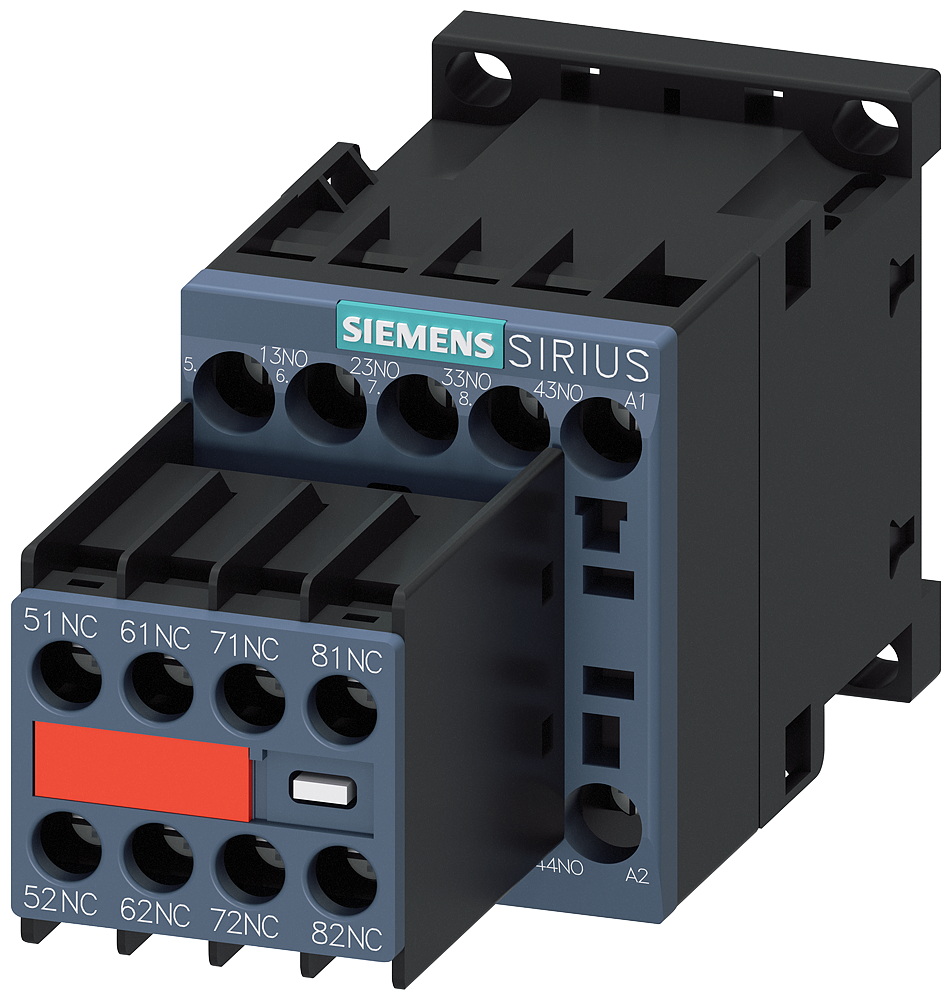 3RH2244-1AP00 Contactor auxiliar, 4 NA + 4 NC, 230 V AC, 50/60 Hz, S00, bornes de tornillo