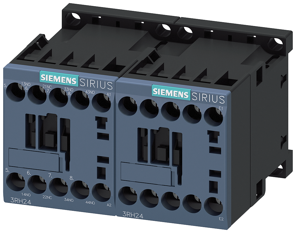 3RH2431-1AB00 Contactor auxiliar, 3 NA + 1 NC, 24 V AC, 50/60 Hz, S00, bornes de tornillo