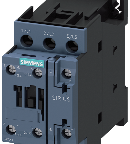 3RT2026-1AP00-2AA0 Contactor, AC-3e, 25 A/11 kW/400 V, 3 polos, 230 V AC/50 Hz, 1 NA + 1 NC, bornes