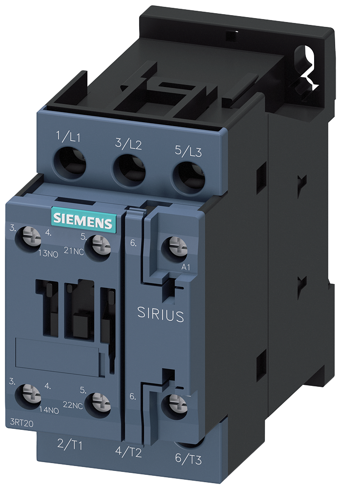 3RT2023-1AG20 Contactor, AC-3e, 9 A/4 kW/400 V, 3 polos, 110 V AC, 50/60 Hz, 1 NA + 1 NC, born