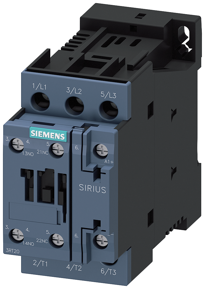 3RT2024-1BF40 Contactor, AC-3e, 12 A/5,5 kW/400 V, 3 polos, 110 V DC, 1 NA + 1 NC, bornes de t