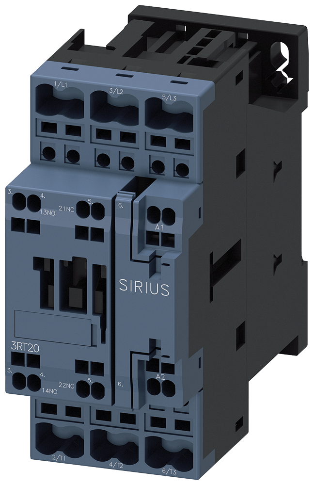 3RT2025-2AH00 Contactor, AC-3e, 17 A/7,5 kW/400 V, 3 polos, 48 V AC/50 Hz, 1 NA + 1 NC, bornes