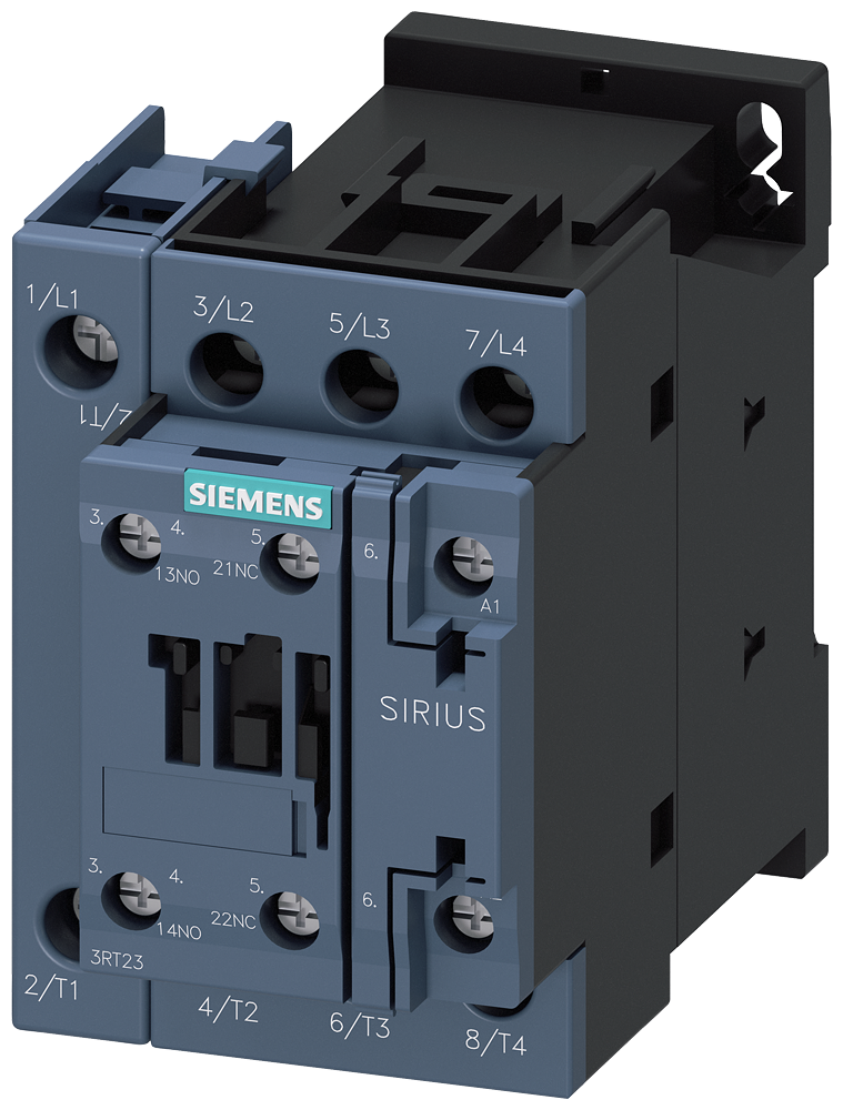 3RT2327-1AL20 Contactor, AC-1, 50 A/400 V/40 °C, S0, 4 polos, 230 V AC, 50/60 Hz, 1 NA + 1 NC