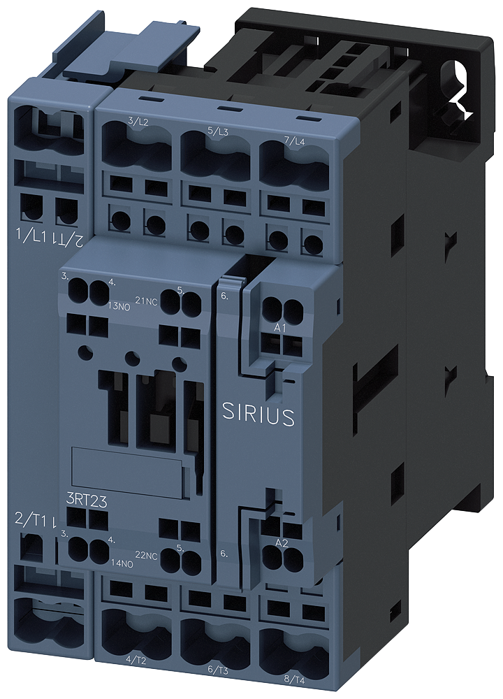 3RT2327-2AB00 Contactor, AC-1, 50 A/400 V/40 °C, S0, 4 polos, 24 V AC/50 Hz, 1 NA + 1 NC
