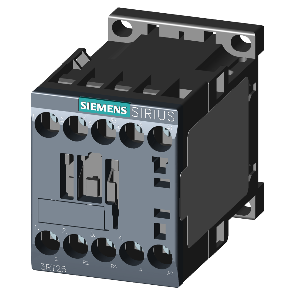 3RT2516-1AB00 Contactor, 2 NA + 2 NC, AC-3, 4 kW, 24 V AC, 50 Hz, 4 polos, 2 NA + 2 NC