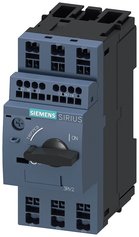 3RV2011-0CA25 Interruptor automático, S00, protección de motores, clase 10, disparador A 0,18-