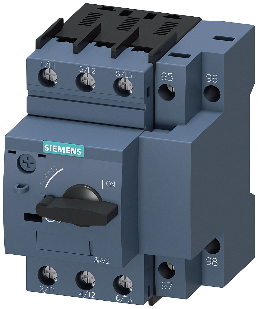 3RV2111-0CA10 Interruptor automático, S00, protección de motores, clase 10, disparador A 0,18-