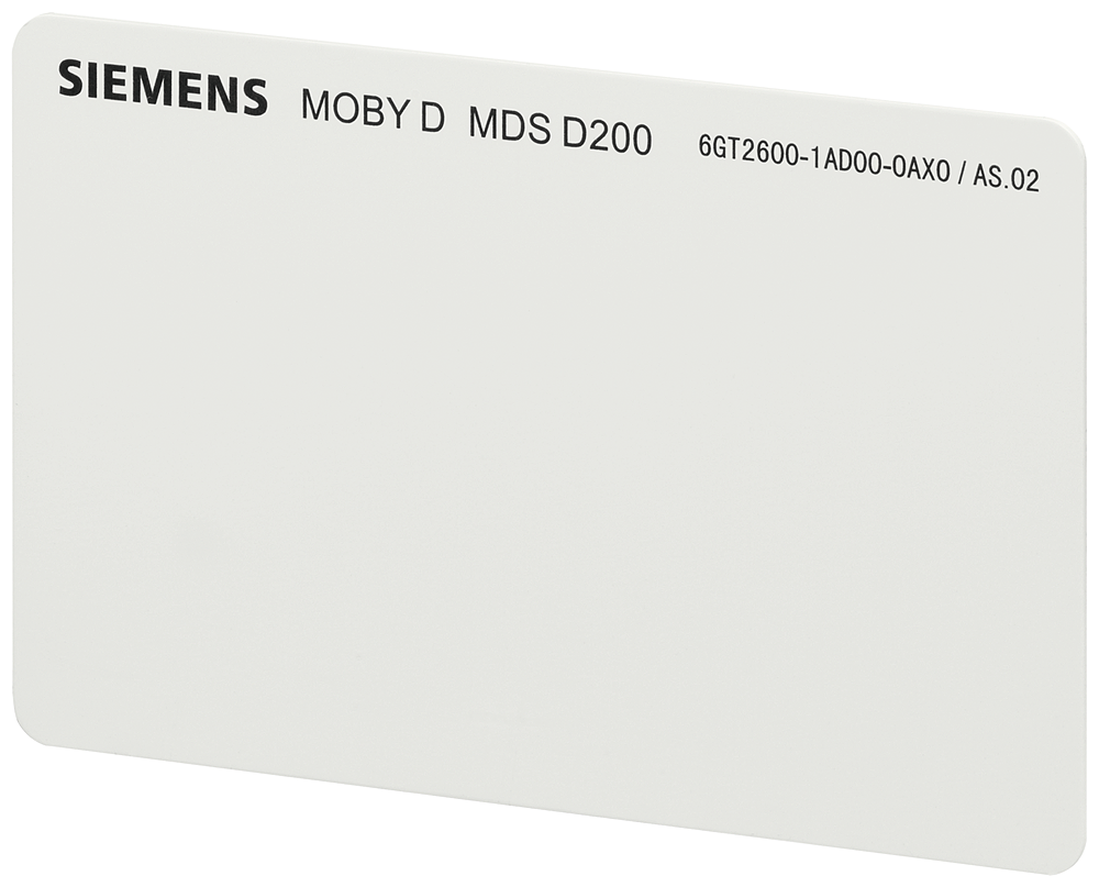 6GT2600-1AD00-0AX0 Transpondedor MDS D200 PVC ISO Card, RF200/RF300 ISO/MOBY D, ISO 15693, 256 byte