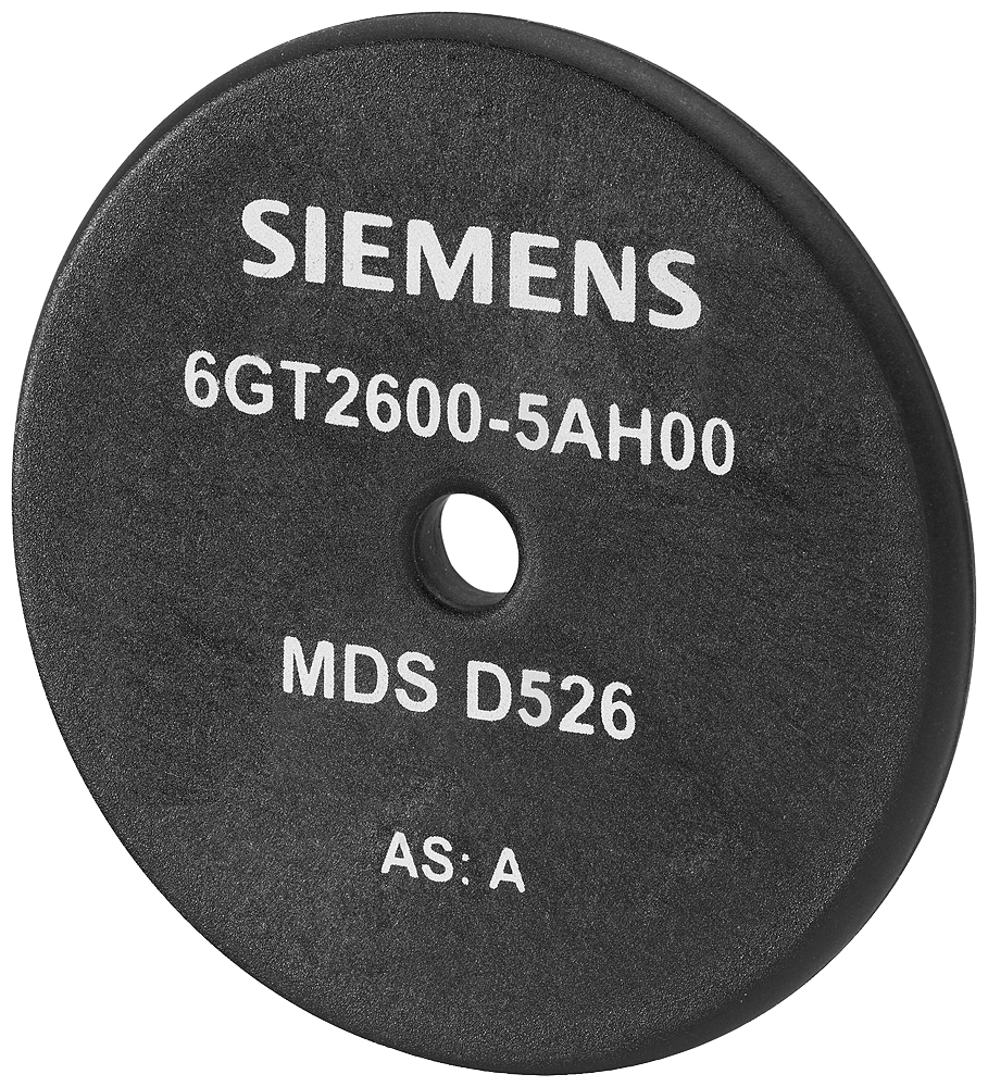 6GT2600-5AH00 Transpondedor MDS D526, arandela, RF200/RF300 Gen2, ISO 15693, 8192 bytes FRAM