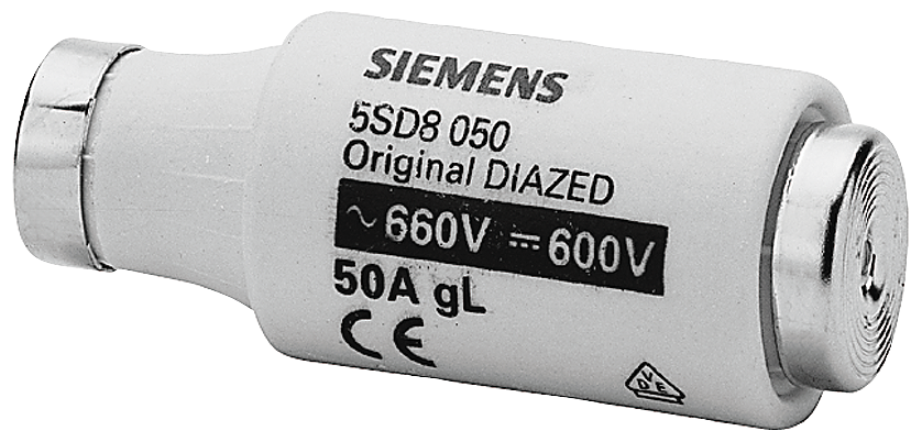 5SD8050 Cartucho fusible DIAZED 690 V para protección de cables y conductores, clas