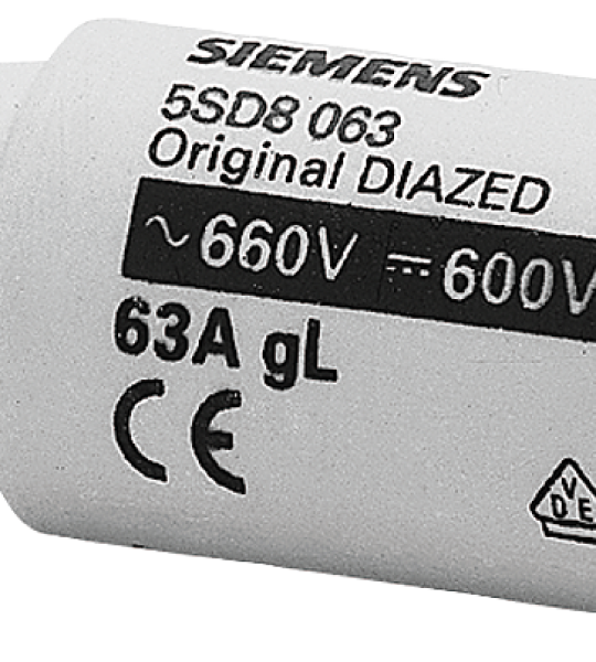 5SD8063 Cartucho fusible DIAZED 690 V para protección de cables y conductores, clas