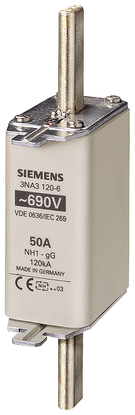 3NA3132-6 Cartucho de fusibles NH, NH1, In: 125 A, gG, Un AC: 690 V, Un DC: 440 V