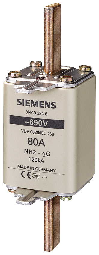 3NA3230-6 Cartucho de fusibles NH, NH2, In: 100 A, gG, Un AC: 690 V, Un DC: 440 V