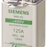 3ND2252 Fusible NH2 315A aM 690V AC orejetas energizadas