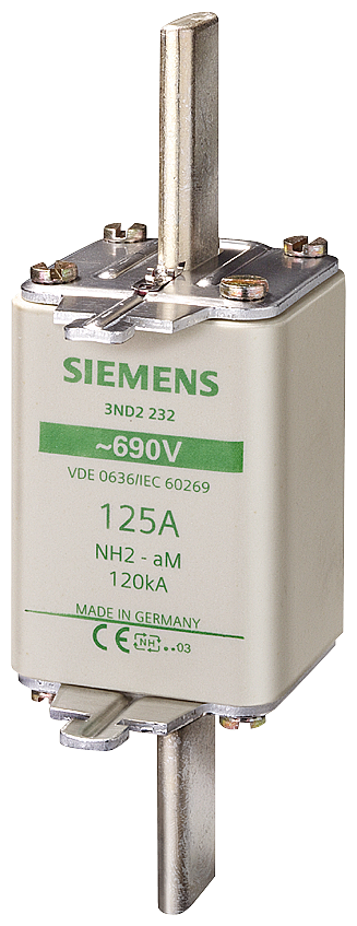 3ND2252 Fusible NH2 315A aM 690V AC orejetas energizadas