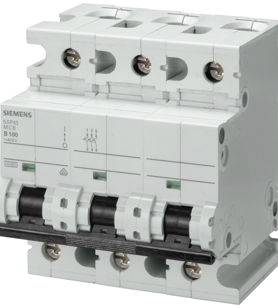 5SP4391-6 Automático magnetotérmico 400 V 10 kA, de 3 polos, B, 100 A, T=70 mm