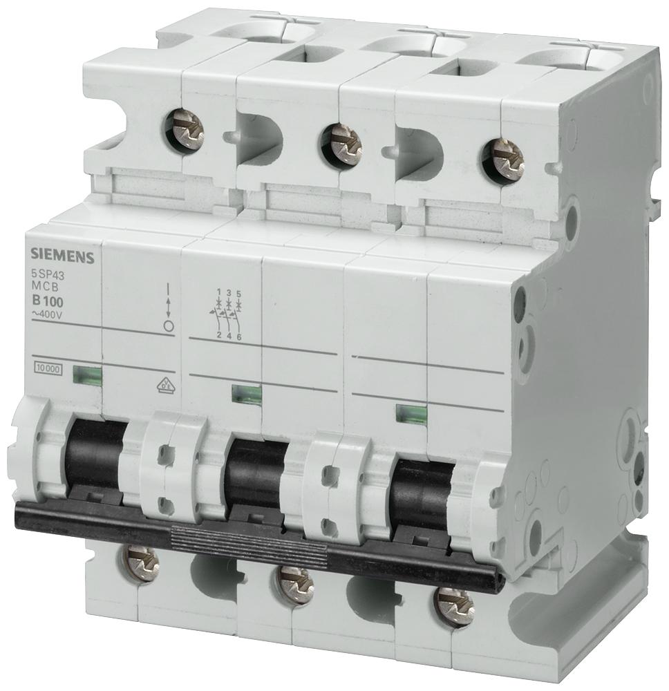 5SP4391-6 Automático magnetotérmico 400 V 10 kA, de 3 polos, B, 100 A, T=70 mm