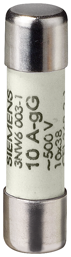 3NW6008-1 SENTRON, cartucho fusible cilíndrico, 10x38 mm, 8 A, gG, Un AC: 500 V
