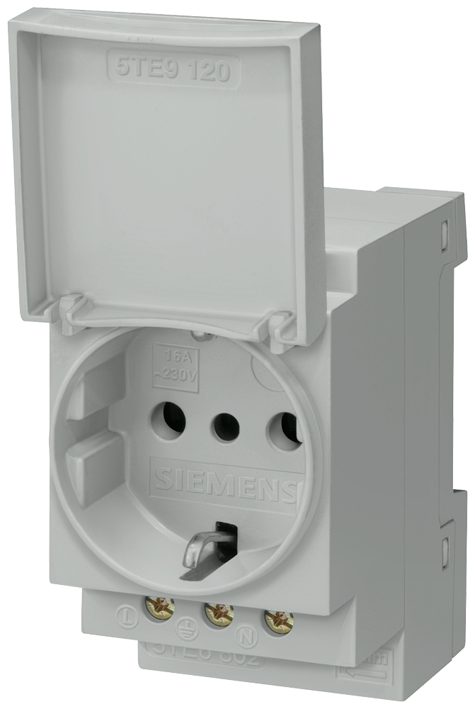 5TE6802 Base de enchufe 16 A con tapa, sin homologación según DIN VDE 0620 y CEI 23