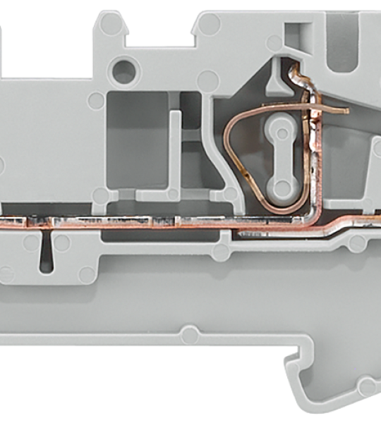 8WH2003-0AG00 Borne de paso con bornes de resorte, 3 puntos de conexión