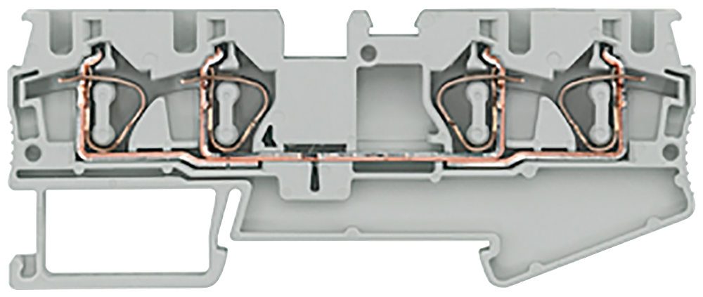 8WH2004-0AG00 Borne de paso con bornes de resorte, 4 puntos de conexión