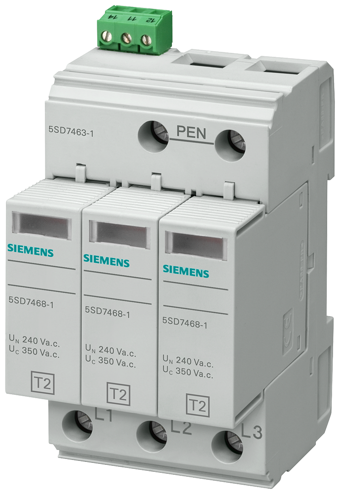 5SD7463-1 Pararrayos tipo2, clase C, 350V 3p p/sistemas CNC