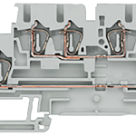 8WH2023-0AF00 Borna doble piso resorte 2,5mm GRIS 3puntos conex.