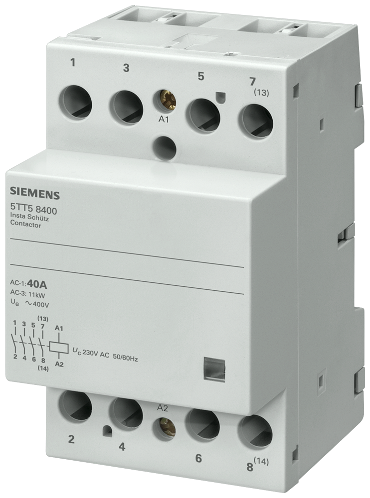 5TT5853-0 Contactor de instalación con 4NC, contacto para 230 V, 400 V AC 63 A, control 23