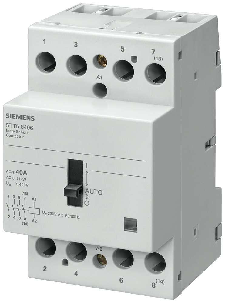 5TT5840-8 Contactor de instalación automático 0/1 con 4 NA, contacto para 230 V 