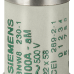 3NW8222-1 SENTRON, cartucho fusible cilíndrico, 22x58 mm, 63 A, aM, Un AC: 500 V