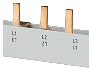 5ST3613 Peine de espigas, 10 mm², conexión: 2 × 3 fases, con protección contra cont