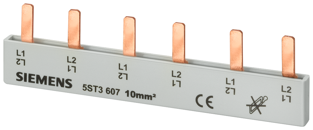 5ST3611 Peine de espigas, 10 mm², conexión: 3 × (2 fases+bloque contactos aux./señ.