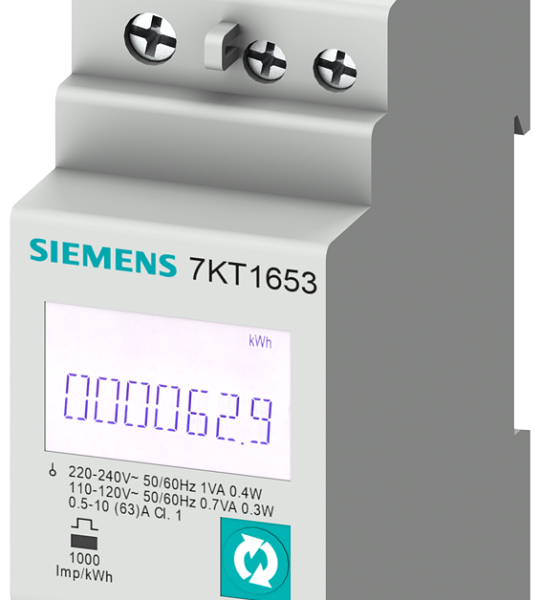 7KT1655 Instrumento de medida SENTRON 7KT PAC1600, monofásico, 63 A, perfil DIN, S0