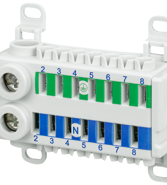 8GS4034-3 ALPHA 400-ZS, borne N/PE 14 polos, 2 bornes de tornillo 14 mm², 14 bornes e