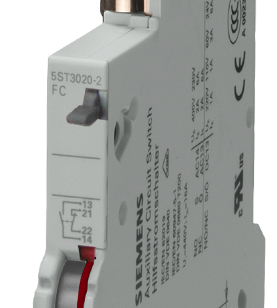 5ST3021-2 Bloque de señalización de fallo con tecla de prueba y de acuse, 2 NA para automá