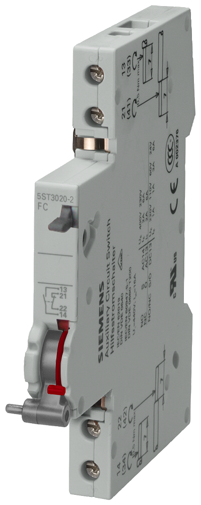 5ST3021-2 Bloque de señalización de fallo con tecla de prueba y de acuse, 2 NA para automá