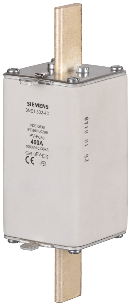 3NE1436-4E Cartucho fusible PV, con contactos de cuchilla, NH3L, In: 630 A, gPV, Un DC: 100