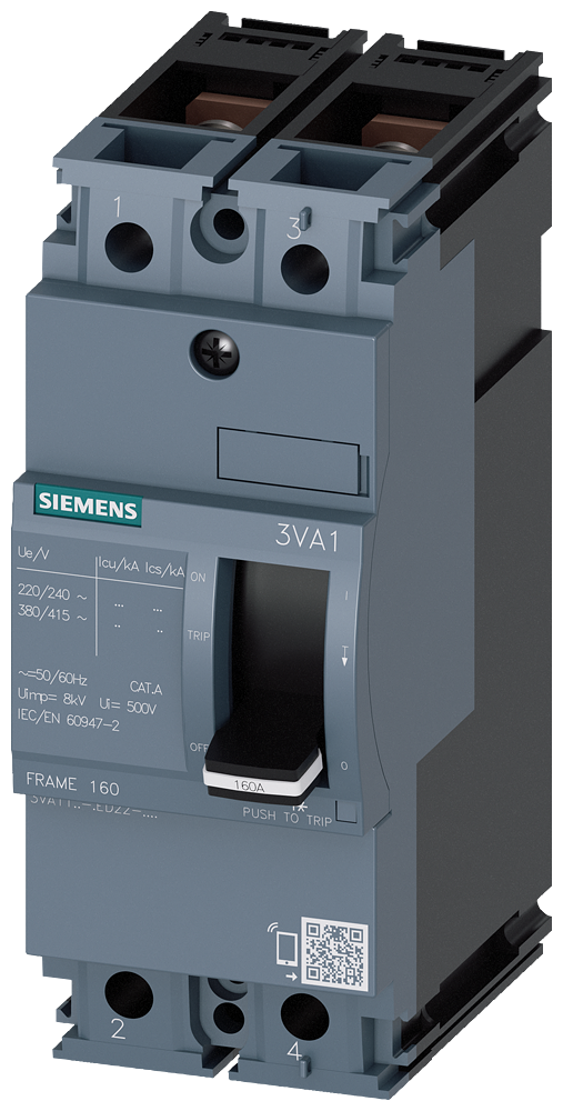 3VA1150-3ED22-0AA0 Interruptor automático 3VA1 IEC, Frame 160, clase de poder de corte N, Icu = 25 