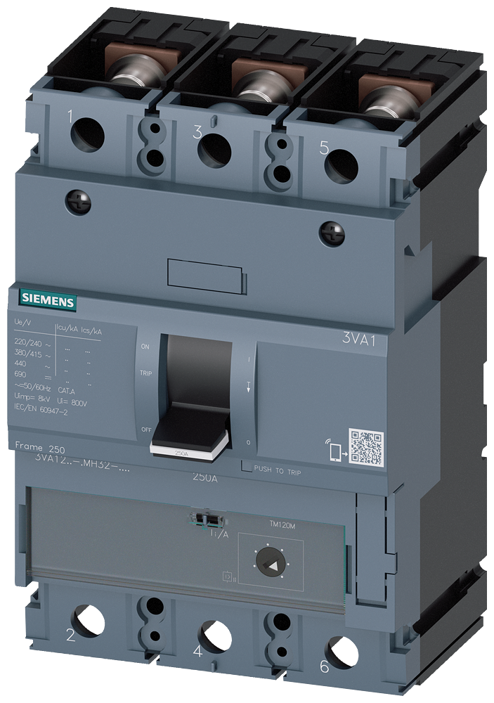 3VA1216-6MH32-0AA0 Interruptor automático 3VA1 IEC, Frame 250, clase de poder de corte H, Icu = 70 