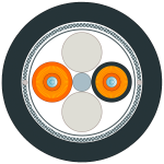 6XV1873-6GT10 FO Ground Cable 50/125/1400 (OM 2), multimodo, 2 × 2 conectores SC, tiracables, 