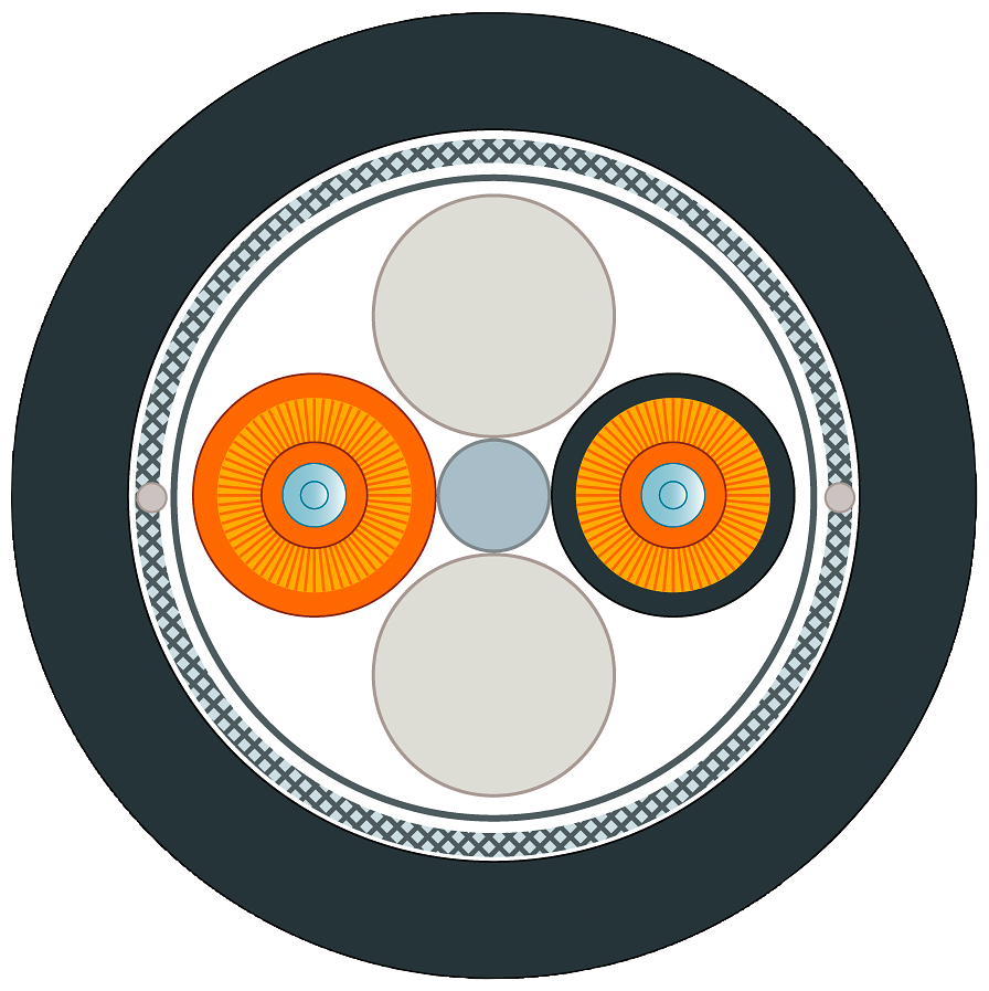 6XV1873-6GT10 FO Ground Cable 50/125/1400 (OM 2), multimodo, 2 × 2 conectores SC, tiracables, 