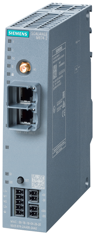 6GK5874-2AA00-2AA2 SCALANCE M874-2, router 2.5G (Ethernet &lt;-&gt; 2.5G), VPN, firewall, NAT