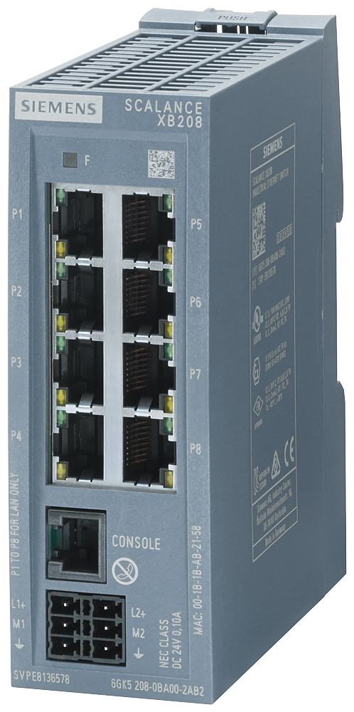 6GK5208-0BA00-2AB2 XB208 LAYER 2 SWITCH 8xRJ45 10/100Mbits/s