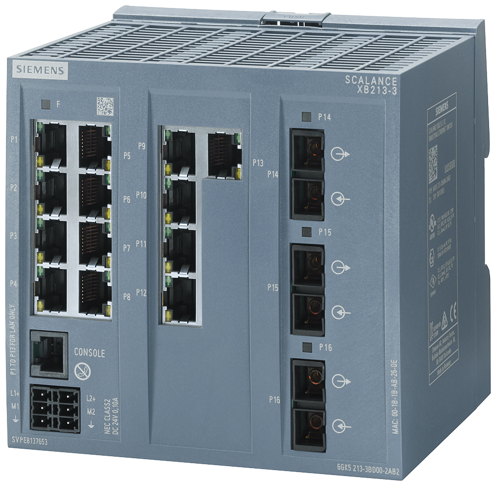 6GK5213-3BD00-2AB2 SCALANCE XB213-3 manageable Layer 2 IE Switch, 13 puertos RJ45 10/100 Mbits/s, 3