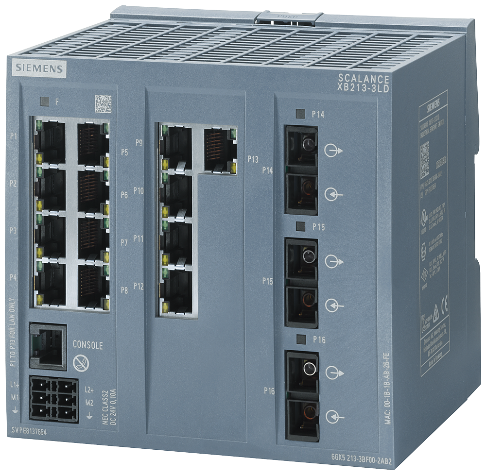 6GK5213-3BF00-2TB2 SCALANCE XB213-3LD manageable Layer 2 IE Switch, 13 puertos RJ45 10/100 Mbits/s,
