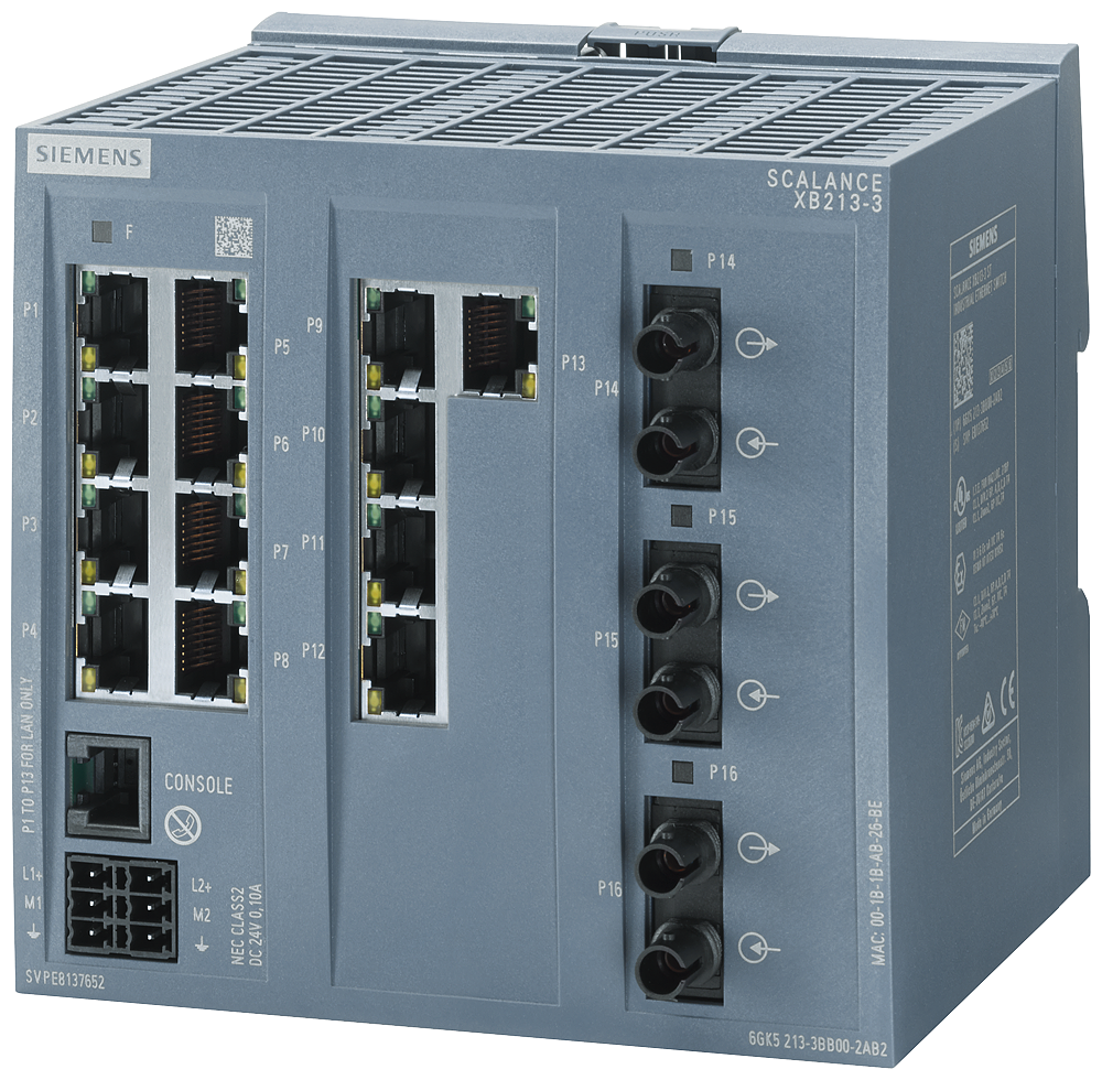 6GK5213-3BB00-2TB2 SCALANCE XB213-3 manageable Layer 2 IE Switch, 13 puertos RJ45 10/100 Mbits/s, 3
