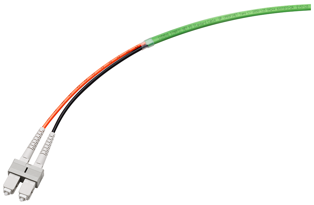 6XV1873-6CT10 FO Trailing Cable 50/125, confeccionado con 2×2 conectores SC, tiracables, longi