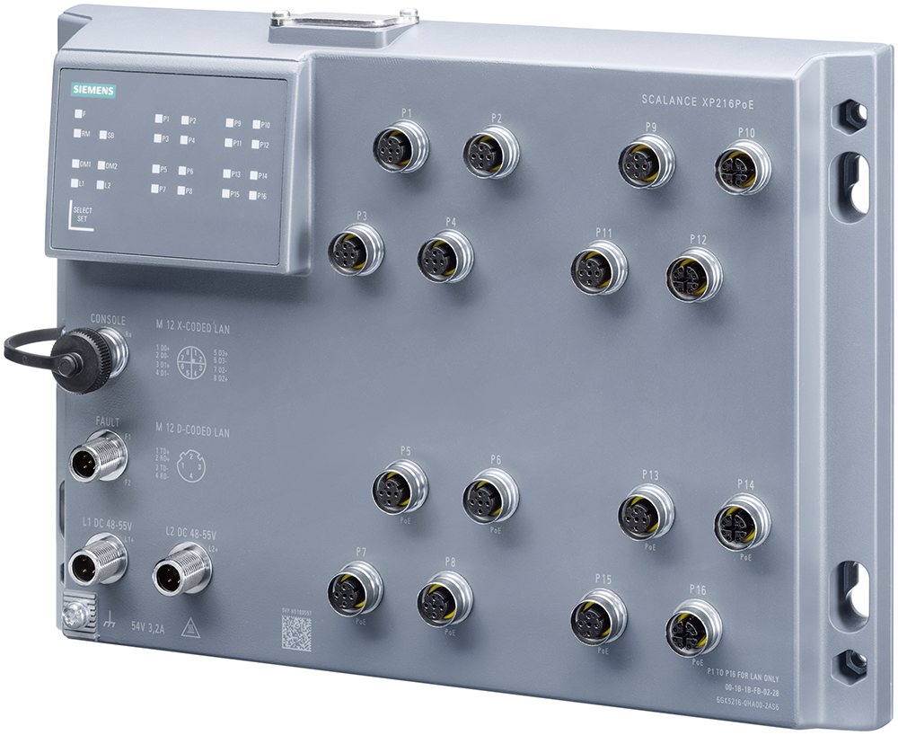 6GK5216-0HA00-2TS6 SCALANCE XP216 (EIP), managed IE Switch, 12x 10/100 Mbits/s con certificación IE
