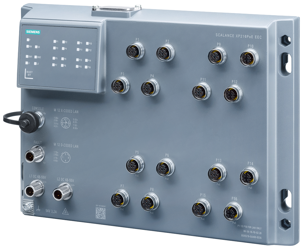 6GK5216-0UA00-5ES6 SCALANCE XP216PoE EEC, managed IE Switch, con homologación ferroviaria con certi
